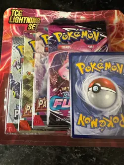 Pokemon TCG Lightning Set 4 Packs + 1 Bonus Card! Brand New/Sealed! - Image 1