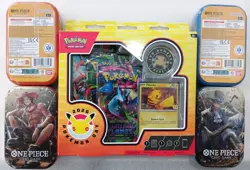 One Piece Tin Pack Set Vol 2 Lot Of 4 Plus Pokemon Day 2026 Collection - Image 2
