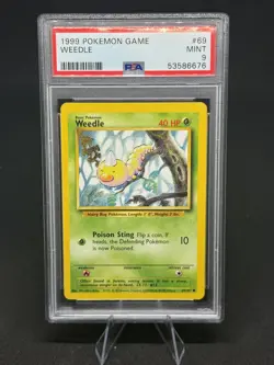 1999 Pokemon Game #69 Weedle PSA 9 MINT - WOTC Base Set Vintage Pokemon Card - Image 1