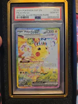 2024 Pokemon Surging Sparks Pikachu ex SIR #238 PSA 10 Gem Mint 💎 🔥 - Image 1