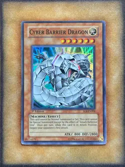 Yugioh Cyber Barrier Dragon SOI-EN006 Super Rare 1st Ed NM - Image 1