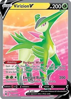 Virizion V - 164/189 - Pokemon Astral Radiance Sword & Shield Full Art Card NM - Image 1