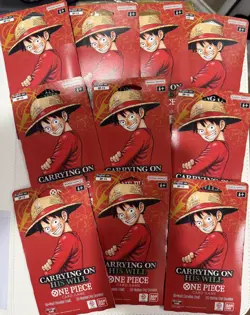 Lot of 10 One Piece OP-13 Carrying On His Will Sleeved Packs + 3 Tin Set Vol 2 - Image 2