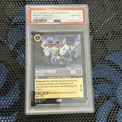 PSA 10 2023 Disney Lorcana Gen Con 23 Mickey Mouse Musketeer 11/P1 EN - Image 1