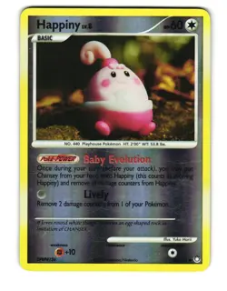 HAPPINY 52/123 UNCOMMON MYSTERIOUS TREASURES POKEMON REVERSE HOLO LP 2007 - Image 2