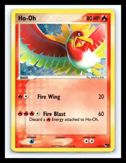 💥 Ho-Oh 1/17 Holo Pop Series 5 Promo Rare Pokemon TCG Card 2007 - Image 1