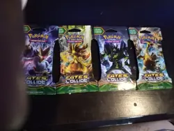 Pokemon XY Fates Collide Sleeved Booster Pack Complete Art Set 4 Packs - Image 1