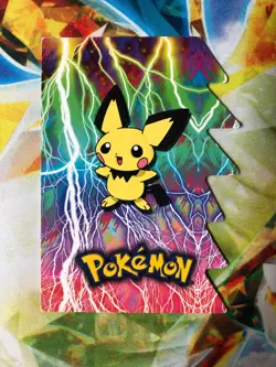 2001 Topps Pokemon Topps Johto League Champions Die Cut Embossed #4 Pichu - Image 1