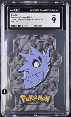 CGC-9 2001 TOPPS POKEMON JOHTO LEAGUE CHAMPIONS DIE-CUT EMBOSSED #17 PUPITAR - Image 1