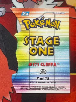 Topps 2001 Pokemon Johto League Champions Cleffa #173 Die Cut #7 - Image 2