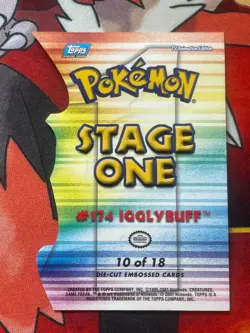 Topps 2001 Pokemon Johto League Champions Igglybuff #174 Die Cut #10 - Image 2