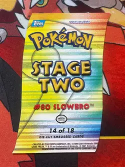 Topps 2001 Pokemon Johto League Champions Slowbro #80 Die Cut #14 - Image 2