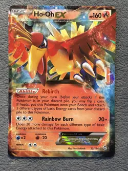 Ho-Oh EX 22/124 Pokemon Card 2012 Dragons Exalted Ultra Rare Holo - Image 1