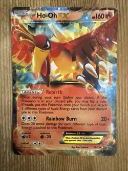 Ho-Oh Ex - 22/124 - Pokemon Dragons Exalted Black & White Ultra Rare Card MP - Image 1