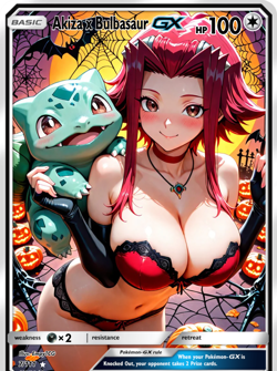 Akiza x Bulbasaur Inspired - Empyreal Origins S6 -Custom Waifu Card Poke Goddess - Image 1