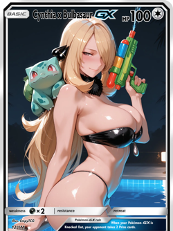 Cynthia x Bulb Inspired - Empyreal Origins S6 - Custom Waifu Card Poke Goddess - Image 1