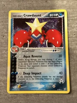 Pokemon TCG Team Magma's Crawdaunt Holo Rare Aqua vs Magma 2/95 - Image 1