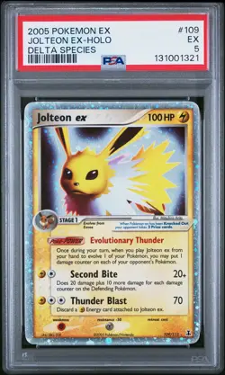 2005 POKEMON EX DELTA SPECIES #109 JOLTEON EX-HOLO PSA 5 - Image 1