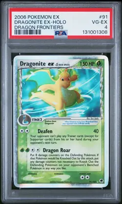 2006 POKEMON EX DRAGON FRONTIERS #91 DRAGONITE EX-HOLO PSA 4 - Image 1