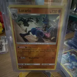 Pokemon TCG Lucario Rare Reverse Holo SM-Unified Minds 117/236 HP120 Tag Coach - Image 1