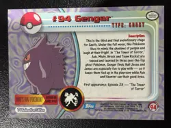 Topps Pokemon Gengar #94 2000 TV Animation Edition Non-Holo Blue Logo LP/MP - Image 2