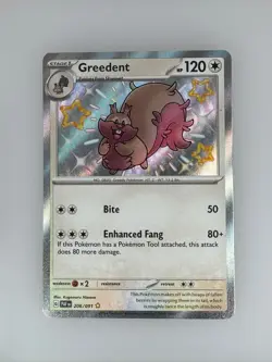 2024 Pokemon Paldean Fates Greedent 206/091 NM - Image 1