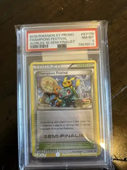 2016 Champions Festival Staff XY176 Promo Pokemon Semi Finalist PSA 8 - Image 1