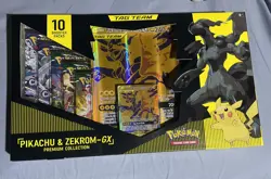 Pokemon Pikachu & Zekrom Tag Team GX Premium Collection Box - Evolving Skies NIB - Image 1