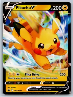 Pikachu V - Crown Zenith SWSH285 Black Star Promo Pokemon Card NM - Image 1