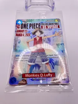 *CREASED* One Piece Monkey D. Luffy US Voyage College Basketball Promo Card - Image 1