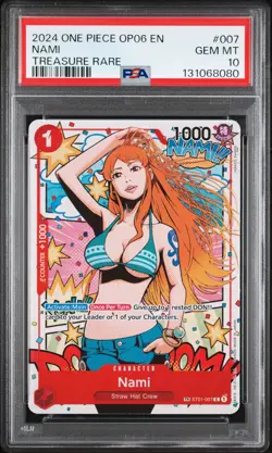 2024 ONE PIECE OP06-WINGS OF THE CAPTAIN TREASURE RARE #007 NAMI PSA 10 - Image 1