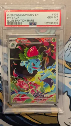 Ivysaur 134/132 Illustration Rare - Mega Evolution Pokemon TCG PSA Gem Mint 10 - Image 1