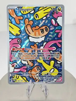Pokemon: Twilight Masquerade TCG Tatsugiri 186/167 Illustration Rare Holo - Image 1