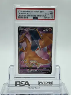2020 Pokemon Champion's Path ETB Promo Charizard V SWSH050 - PSA 10 GEM MINT - Image 1
