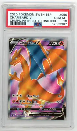 2020 Pokemon Champion's Path ETB Promo Charizard V SWSH050 - PSA 10 GEM MINT - Image 1