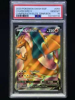2020 Pokemon Champion's Path ETB Promo Charizard V SWSH050 - PSA 10 GEM MINT - Image 1