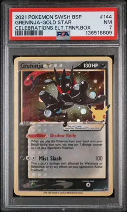 PSA 7 NM Greninja Star SWSH144 Sword & Shield Promo Holo Pokemon Card - Image 1