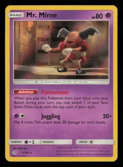 Mr. Mime 11/18 Pokemon Detective Pikachu Rare Near Mint Holo Card NM - Image 1