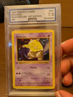 Pokemon Drowzee Base Set Shadowless 1st Edition 49/102 AGS 7.5 - Image 1