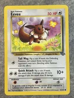 Eevee 51/64 Pokemon Jungle Non-Holo Unlimited Regular VINTAGE (Lightly Played) - Image 1
