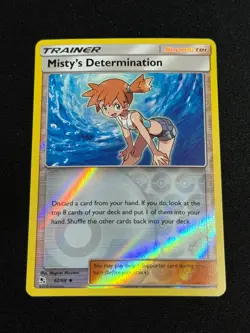 Pokemon TCG Hidden Fates MISTY'S DETERMINATION Trainer 62/68 Reverse Holo - Image 1