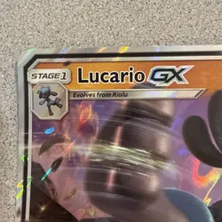 Pokemon - Lucario GX Holo Black Star Promo Card SM100 NM Oversized - Image 2