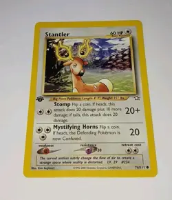 Vintage STANTLER - First Edition 76/111 Pokemon Card Neo Genesis NM 🌟 Sugimori - Image 1