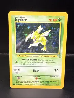 Pokemon Jungle Scyther Holo Rare Card 10/64 1999 Vintage Base Set WOTC C - Image 1