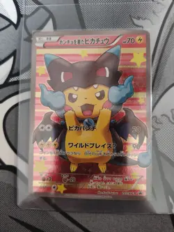 Pokemon Poncho-Wearing Pikachu Mega CharizardX JPN Promo 207/XY-P! NM!!! - Image 1