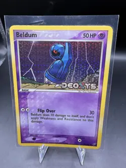 Pokemon TCG Beldum 55/107 EX Deoxys Holo Rare Stamped MP - Image 1