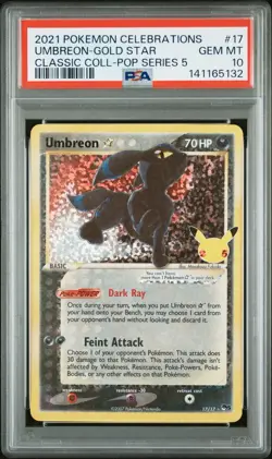 PSA 10 Umbreon Gold Star Celebrations 17/17 Classic Collection GEM MINT Pokemon - Image 1