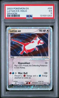 2003 POKEMON EX DRAGON #93 LATIAS EX-HOLO PSA 5 - Image 1