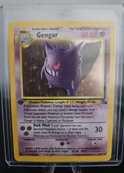 Pokemon TCG Fossil Gengar Holo Rare First Edition - Image 1