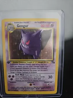 Pokemon TCG Fossil Gengar Holo Rare First Edition - Image 3